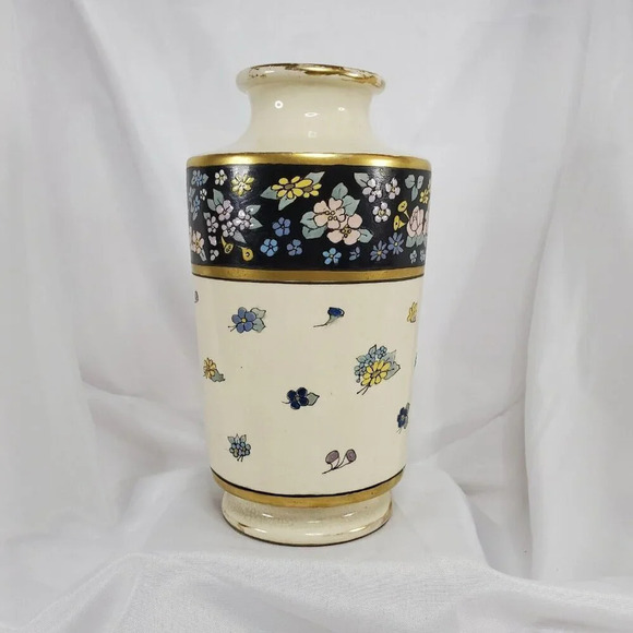 Antique J.H. Stouffer Hand Painted FloralVase Art Nouveau 8.5
